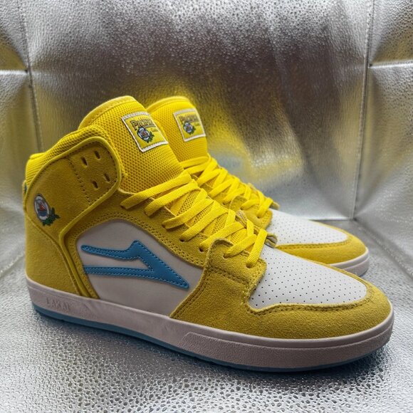 Size 9 Lakai x Pacífico Telford Mens Yellow White Cyan Skateboarding Shoes - Picture 1 of 9